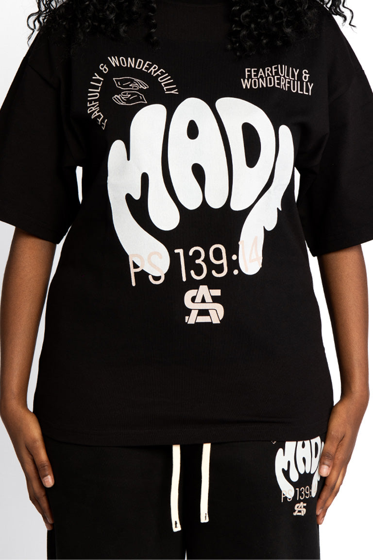 Fearfully & Wonderfully Made Black Oversized Tee